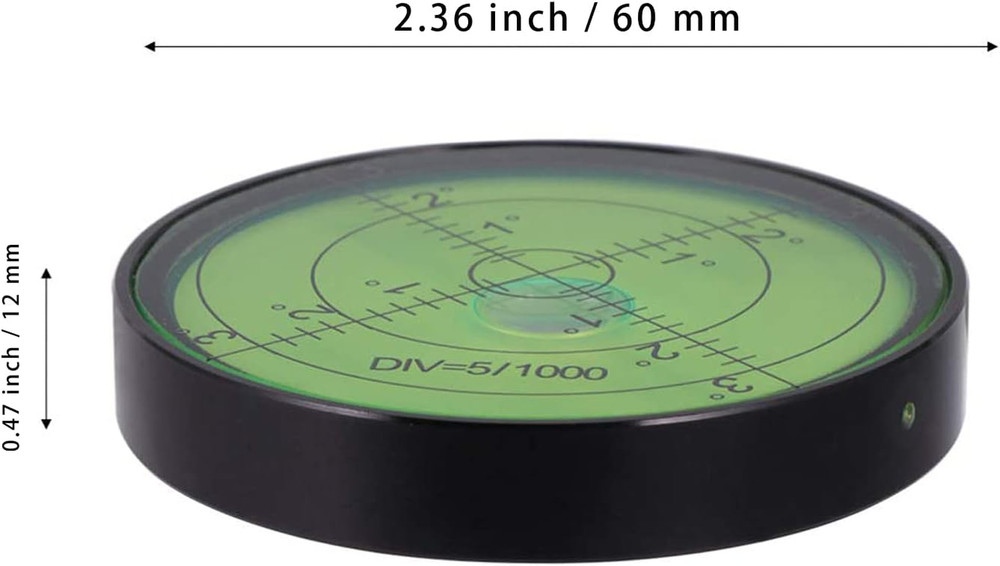 Aluminium High Precision Horizontal Leveler Bubble Level Tool Circle Round 2....