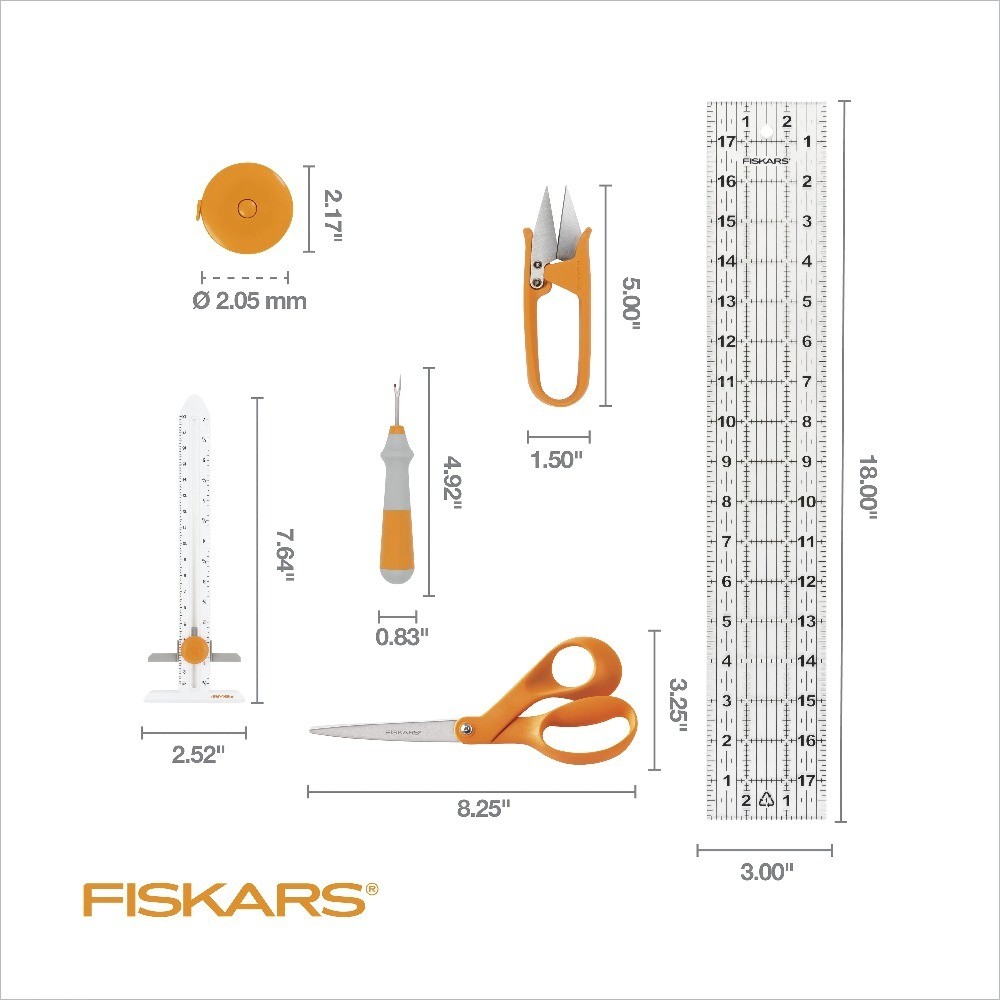6 Piece Sewing Essentials Set, Orange