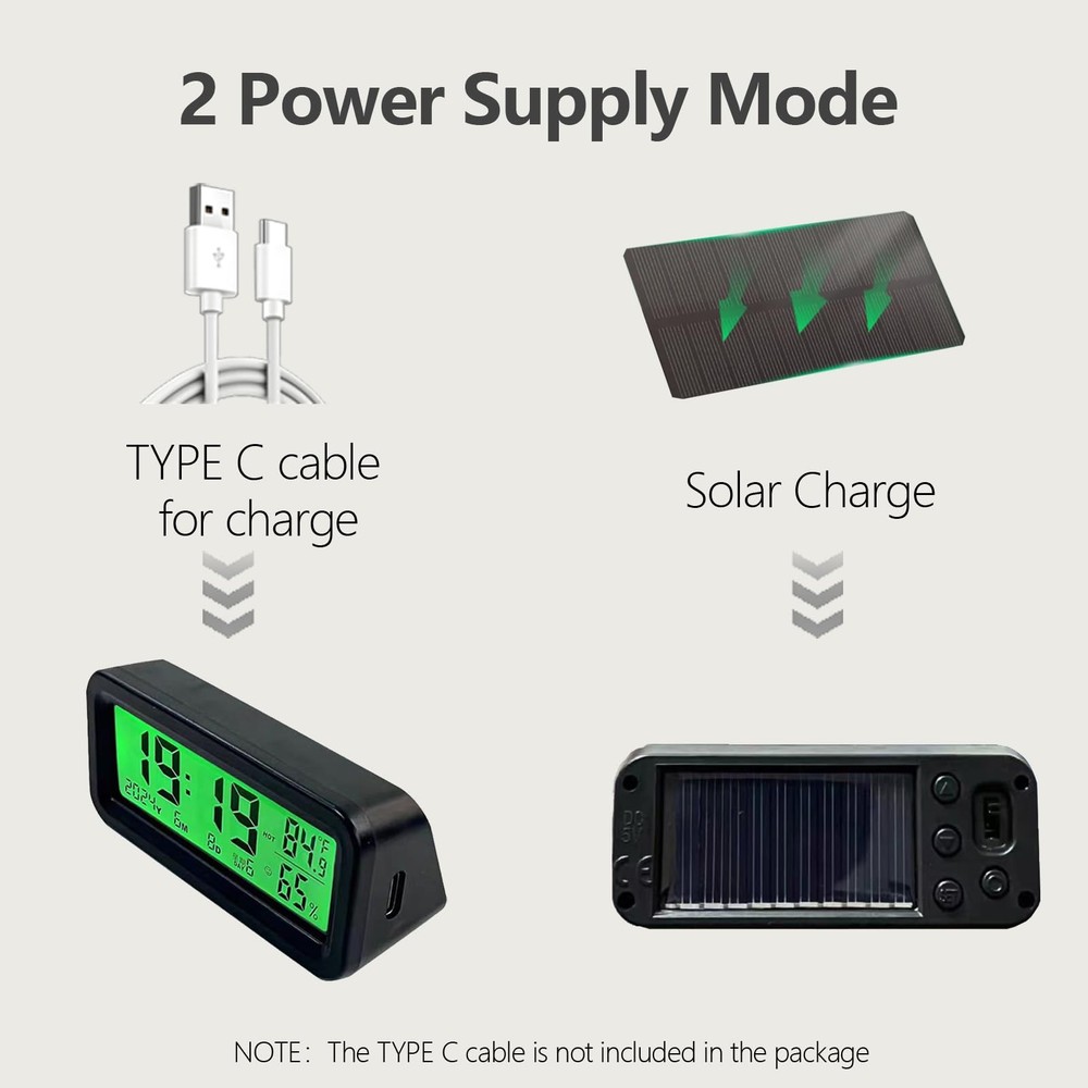 Timloon Car Dashboard Clock with Automatic Backlight at Small, Black