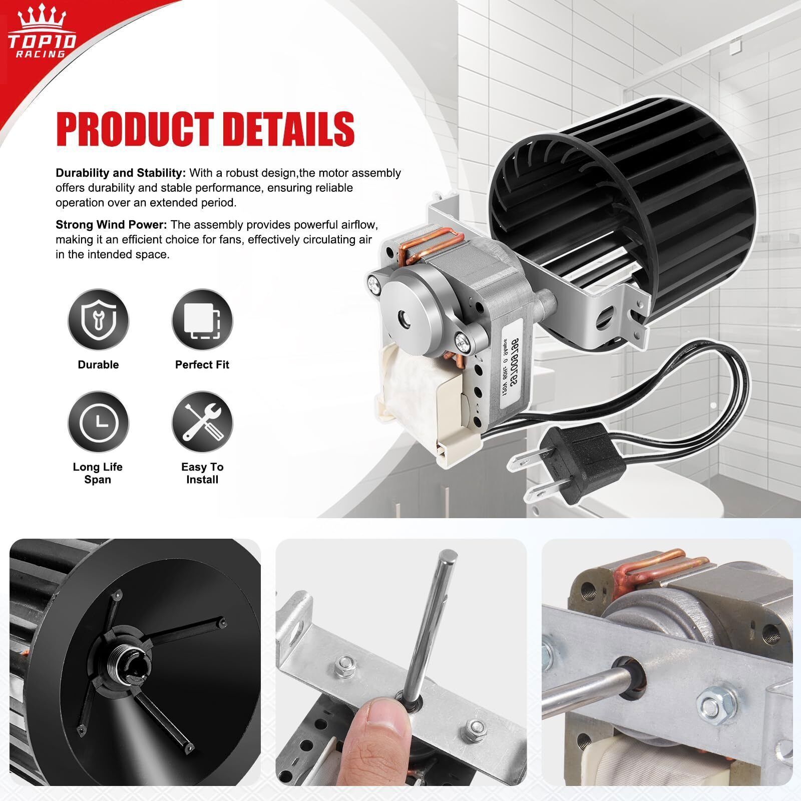 NEW Bathroom Fan Motor Blower Assembly For Broan Nutone Bulb Ceiling S97009796