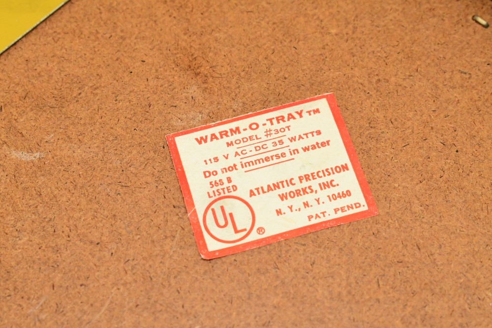 Warm-O-Tray 1776 Eagle Warming Tray Atlantic Precision Model 30T