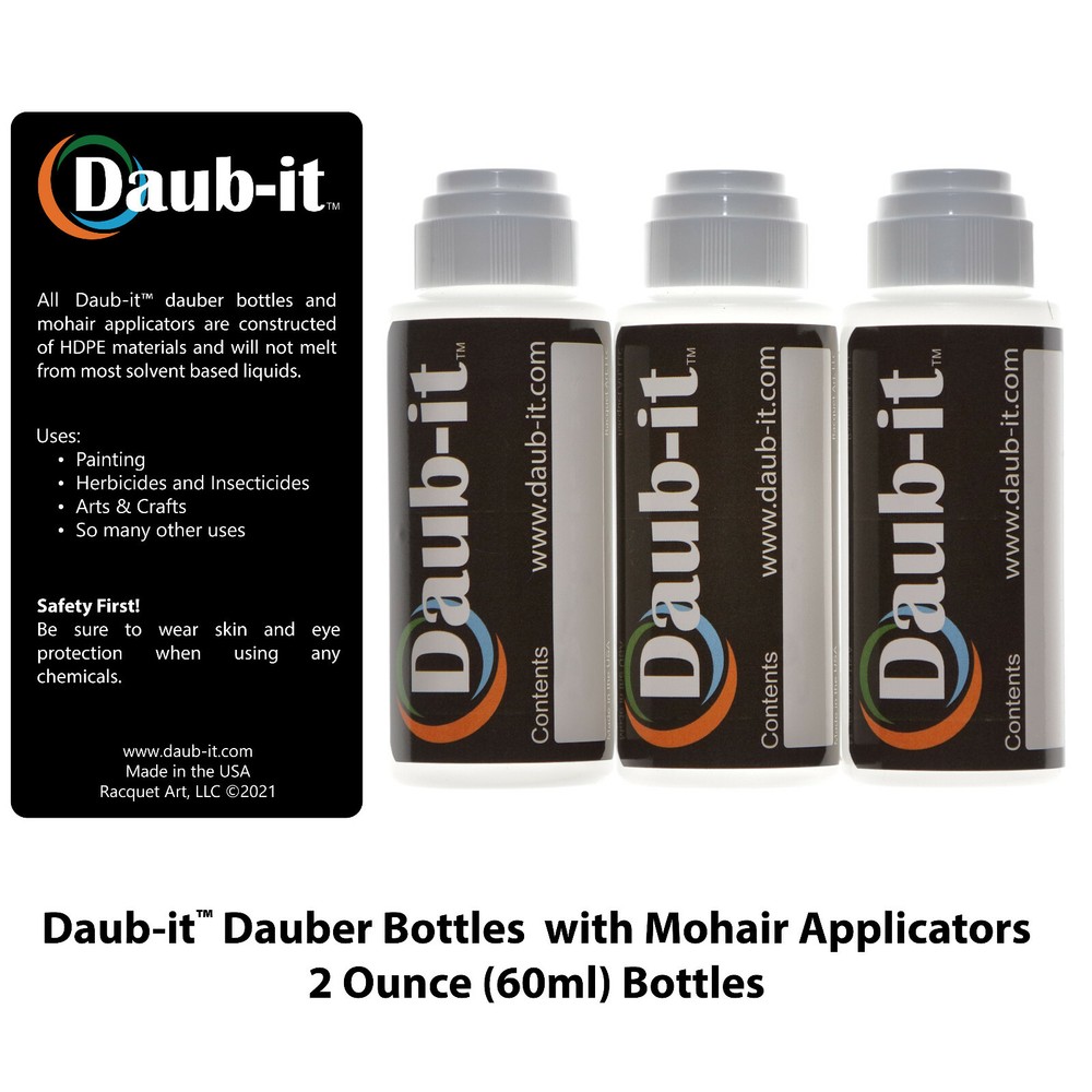 Daub-it Empty Bottle with Mohair Dauber Applicator - 3 Pack - 2 oz. -HDPE