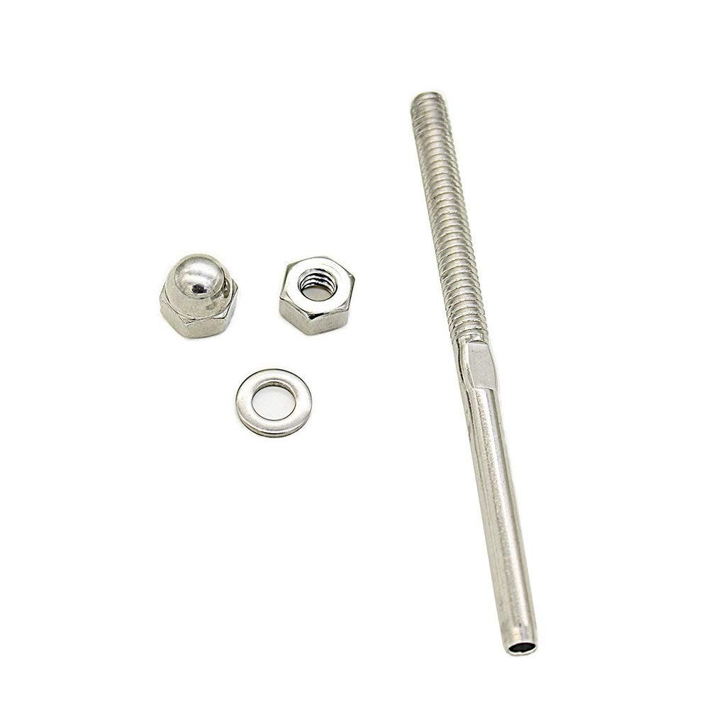Cable Railing Swage Threaded Stud Tension End Fitting Terminal for 3/16 inch ...