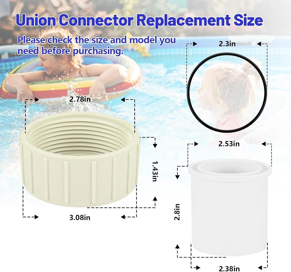 Pool Pump Union Fittings Replacement Pentair SuperFlo & Variable…