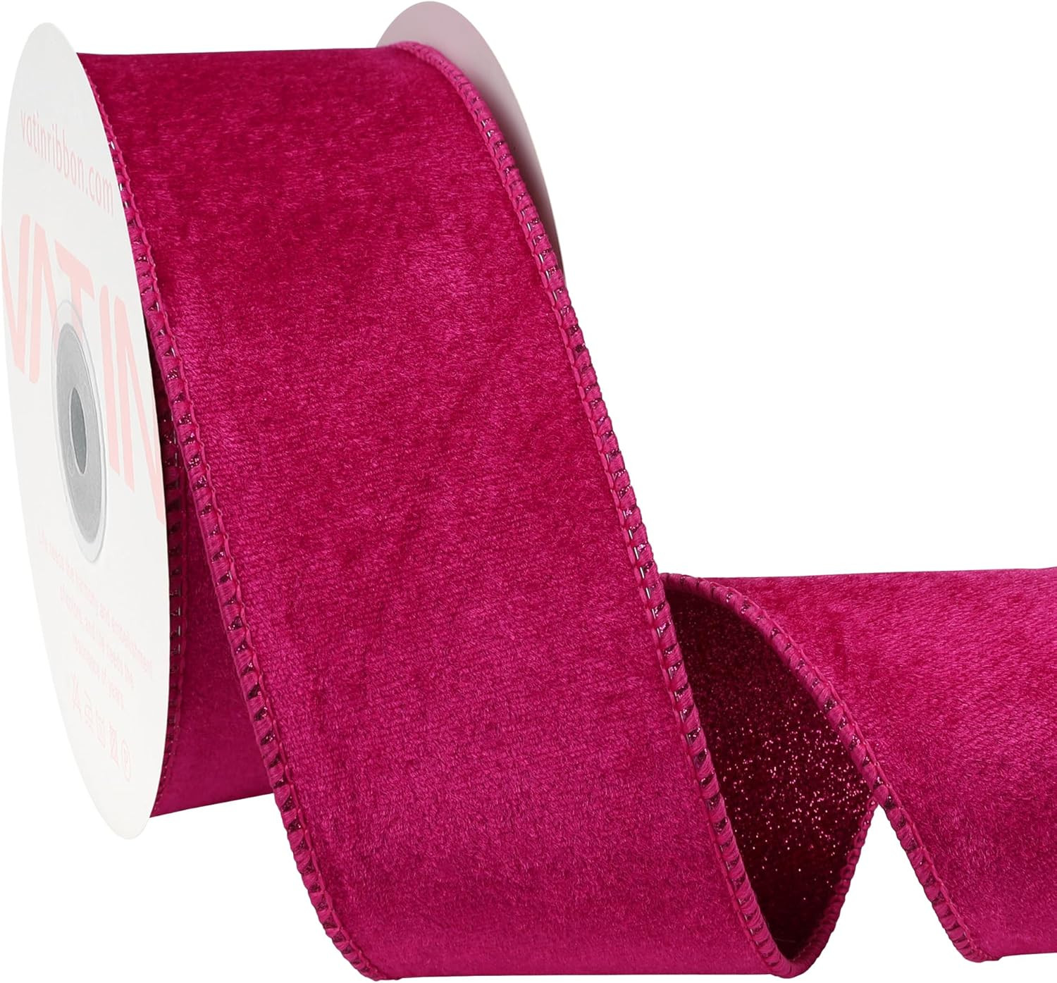 Hot Pink Velvet Ribbon, 2-1/2-Inch X 10 Yards, Ribbons for Crafts, Gift Wrapping