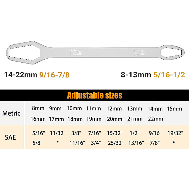 8mm-22mm Torx Wrench Double Head Adjustable Spanner Multifunctional Repair Tools