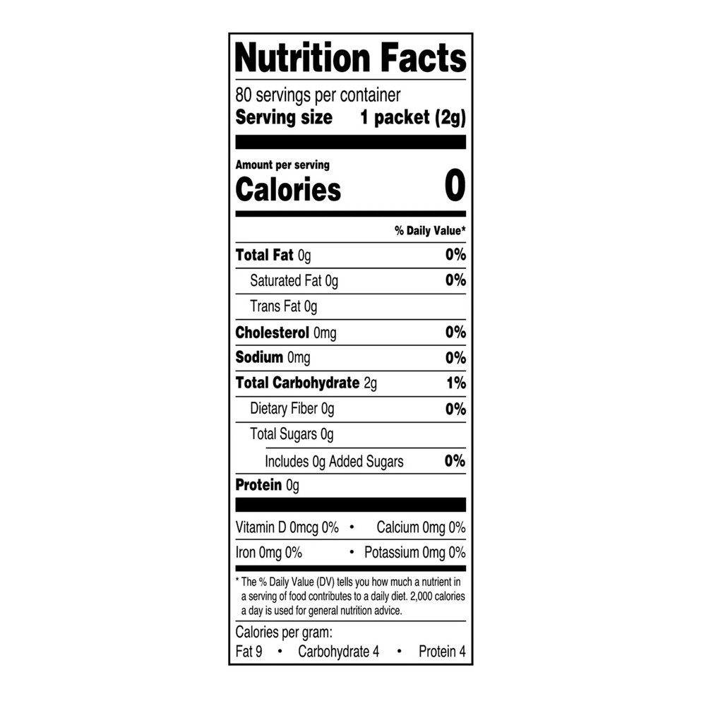 (3 pack) Great Value No Calorie Stevia Packets, 80 Count