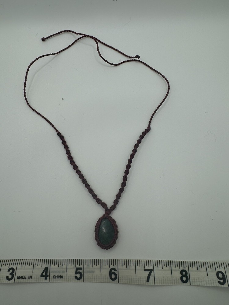 Handmade Malachite Necklace With Maroon String