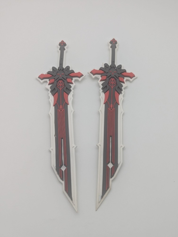 2pc Red Sword attachments for Anthony Wang Sneaker Shoes
