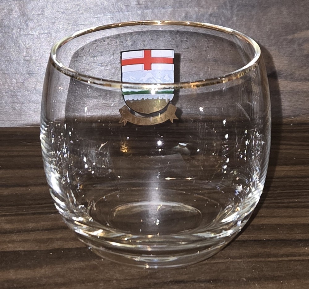 ALBERTA CANADA Roly Poly Glass Barware 3.25" x 3"