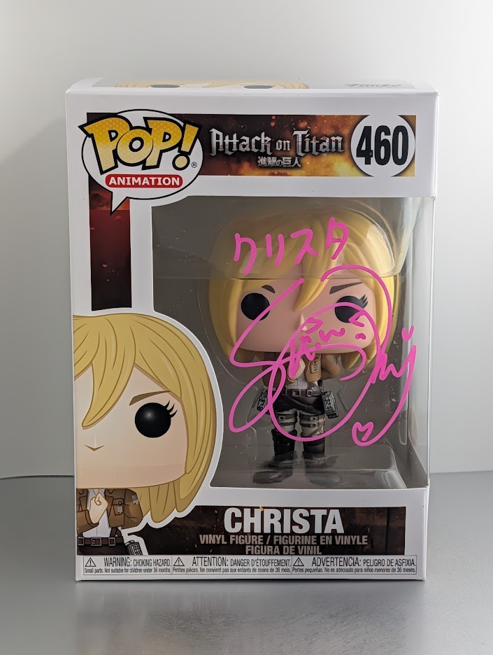Shiori Mikami JVA Signed Auto Funko Pop #460 Christa Attack on Titan JSA Pink