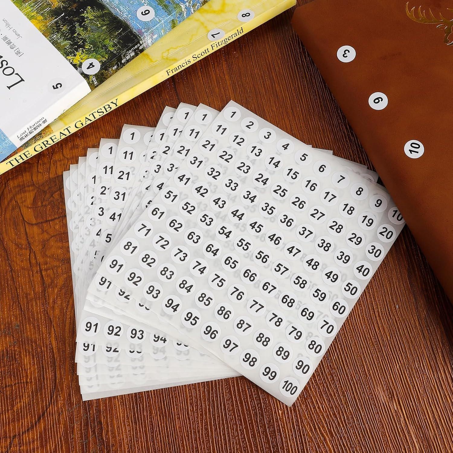 Number Stickers, Number Stickers 1-100, 2500 PCS Vinyl Consecutive Number 25 for