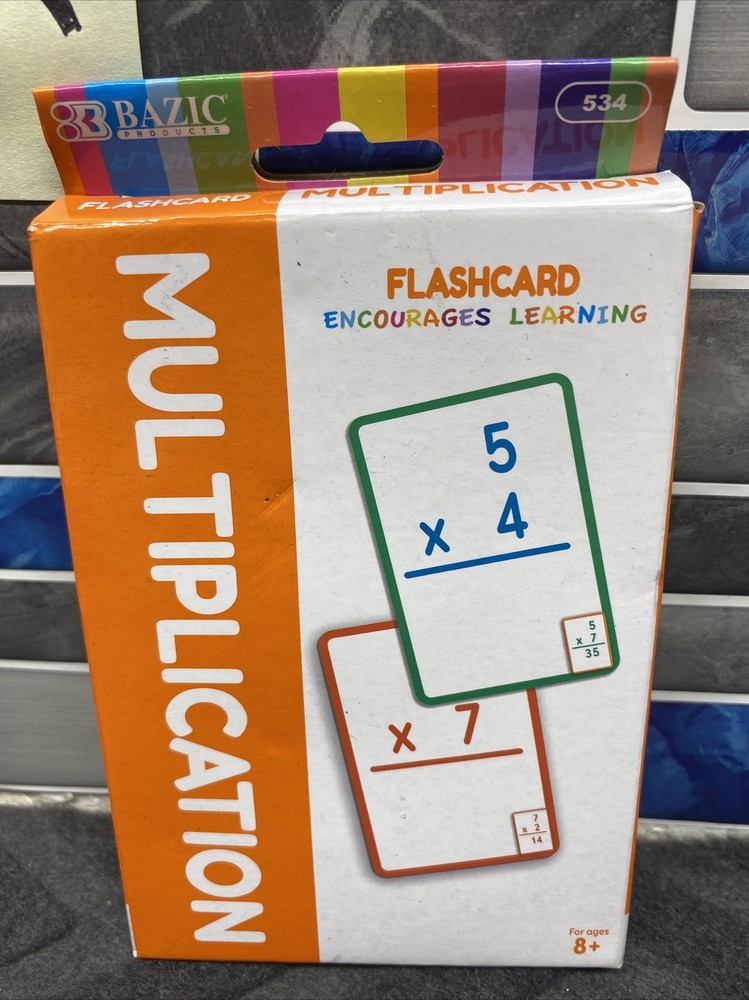 Bazic 35 Count Multiplication Mathematics Times Tables Practice Flash Cards