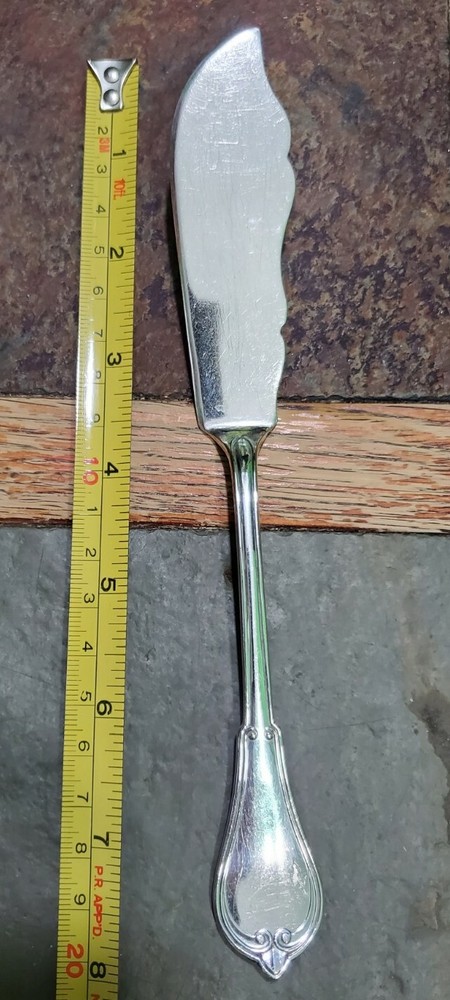 😜 RARE ANTIQUE c1874! GOTHIC PATTERN SILVERPLATED MASTER BUTTER 🧈 KNIVE 🔎👀