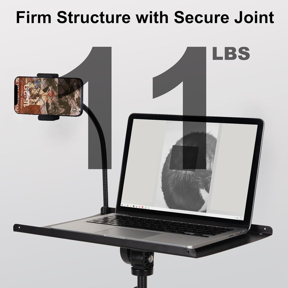 Portable Laptop Stand with Rolling Wheels, Adjustable Height