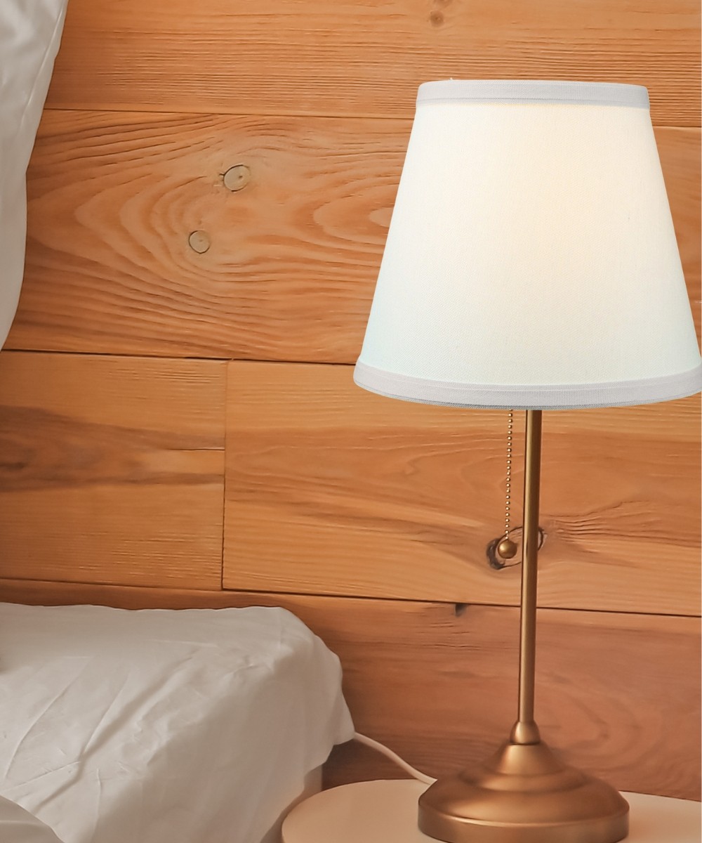 5x8x7 Empire Linen Edison Clip-On Lamp Shade Light Oatmeal Linen Fabric