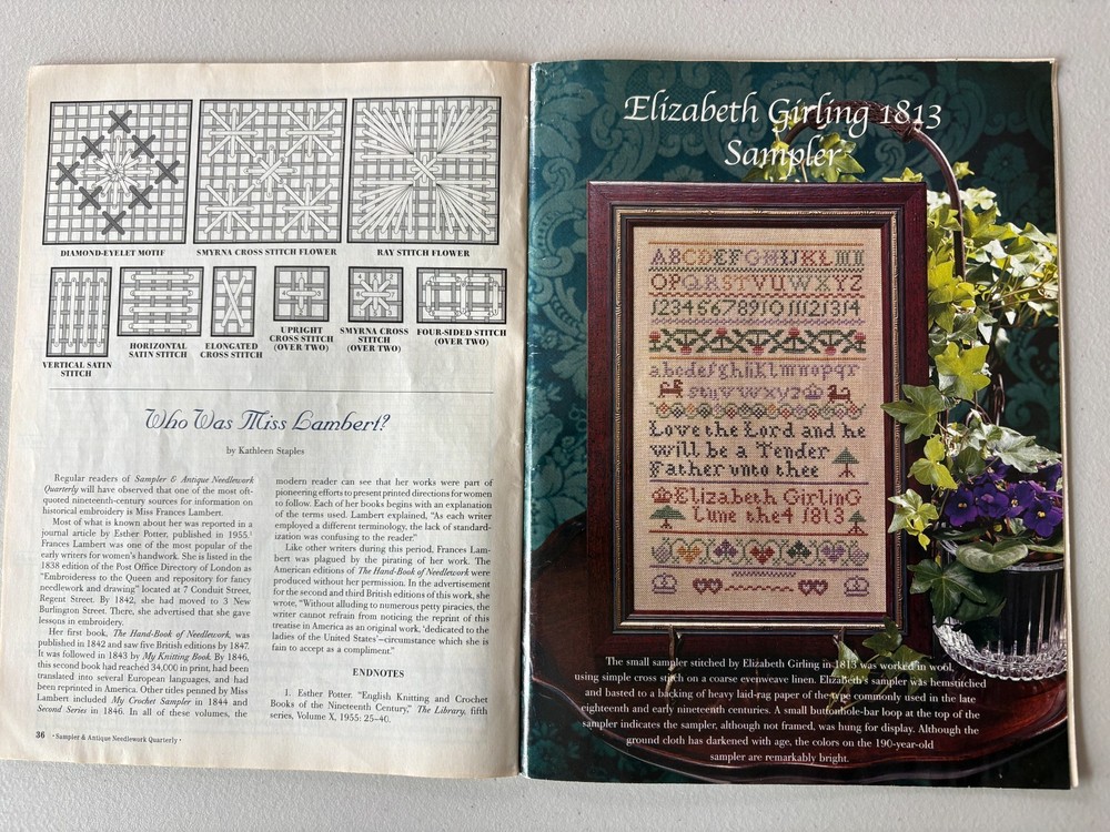 Sampler & Antique Needlework Quarterly Vol 31 2003 *M017