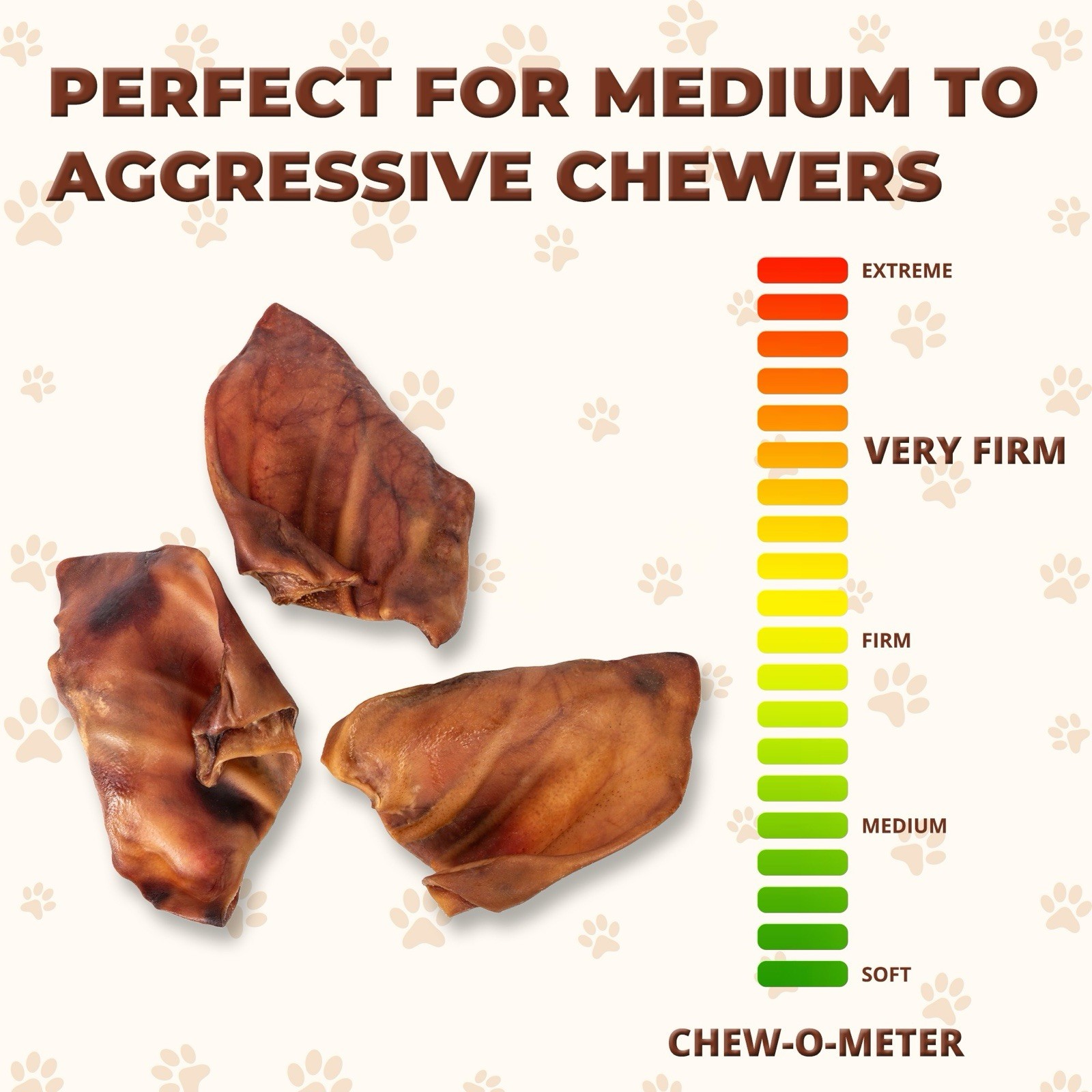 100% Natural Whole Pig Ear Dog Treat - 10 Pack Healthy Pig Ears.