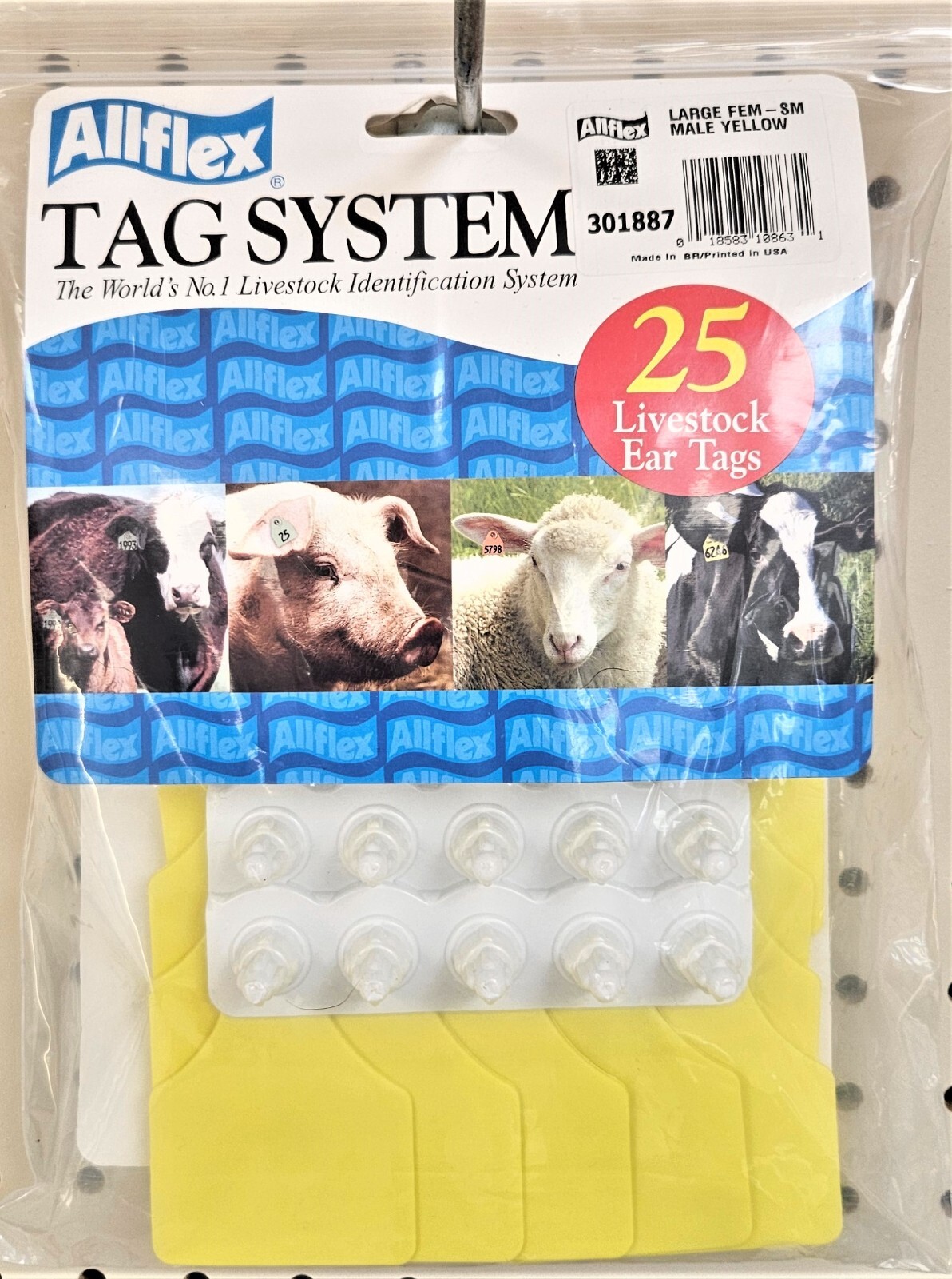 Allflex Global Large Blank Calf Ear Tags 25ct Yellow