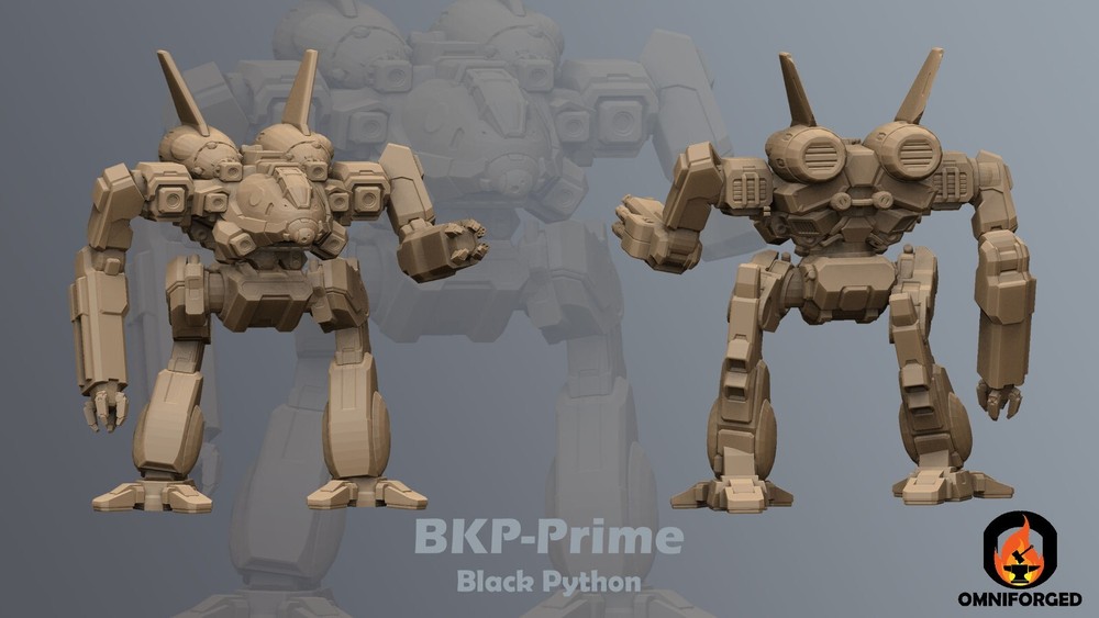 Battletech Miniature Black Python Mini BKP-Prime MechWarrior Mech MWO Mecha