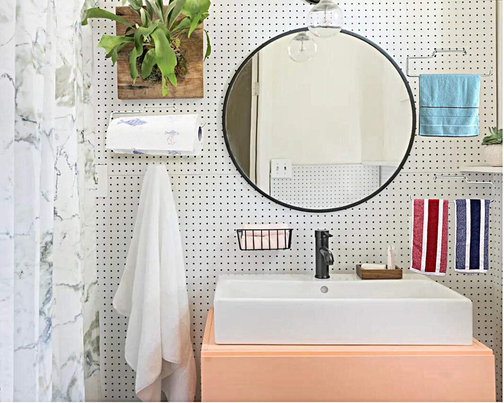 2 Pack Pegboard Towel Holder for Kitchen Workshop Garage Pegboard Accessories