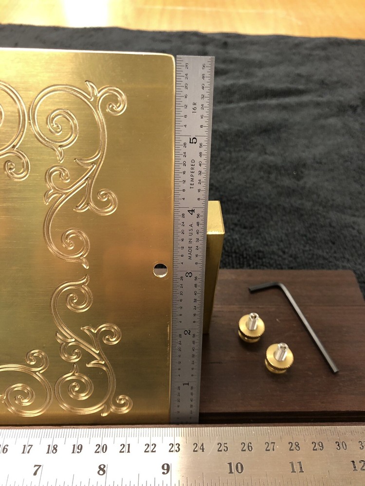 LARGE FLOURISH SCROLL WORK SOLID BRASS ENGRAVING PLATE FOR NEW HERMES FONT TRAY