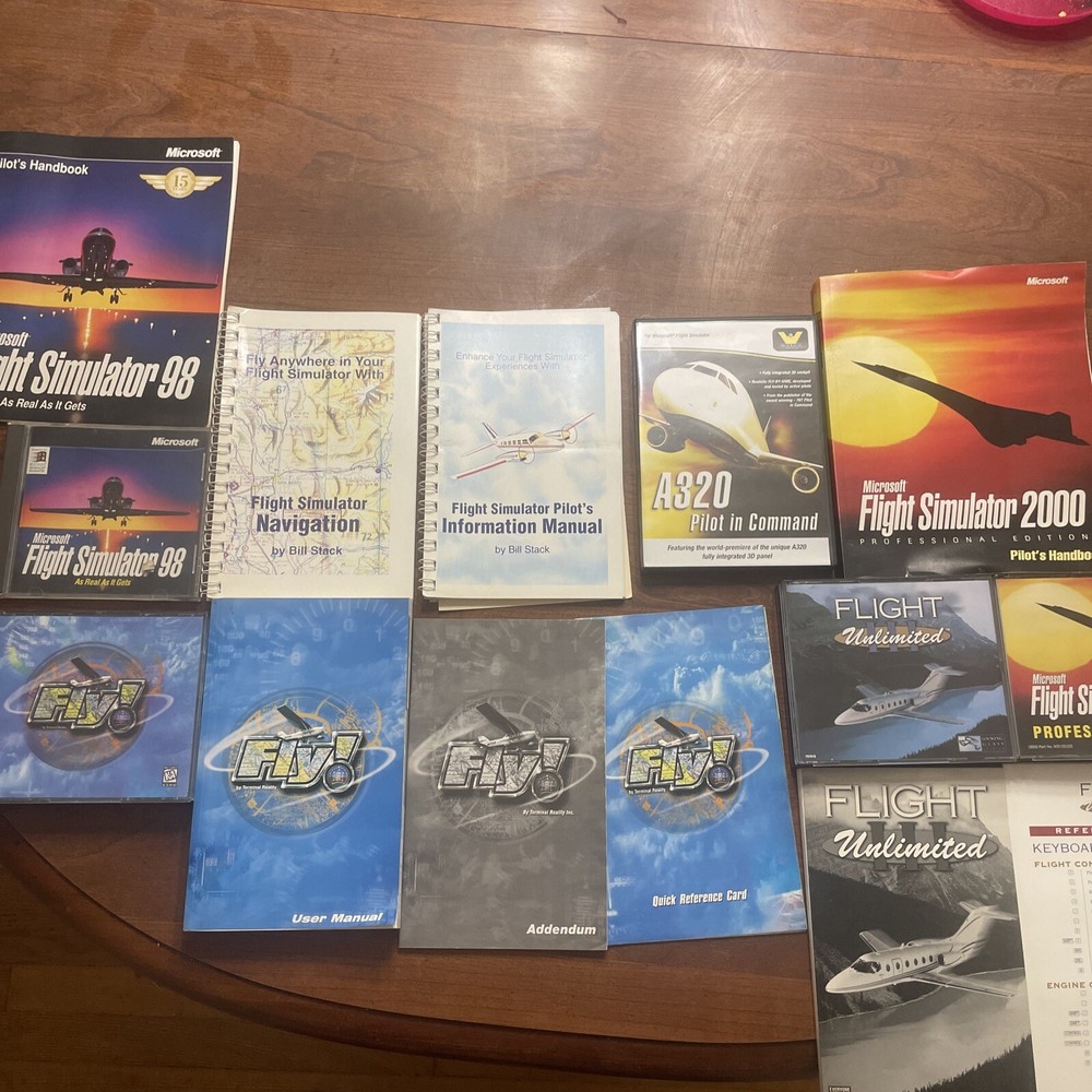 Flight Simulator Lot, Flight Unlimited III, Flight Simulator 98, 2000, FLY, A320