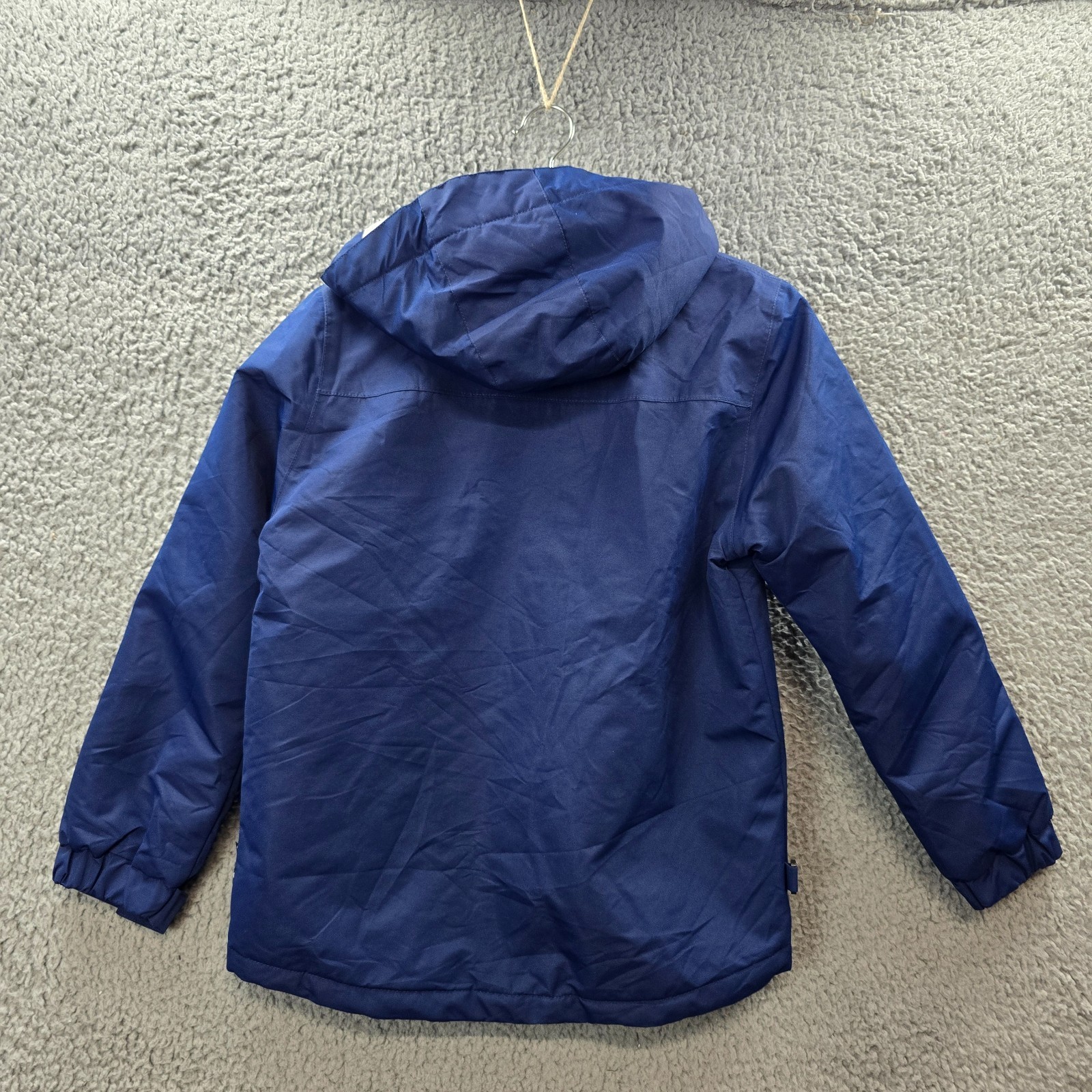 Chute Girls Skii Jacket Size 12 Blue Ivory Hooded Long Sleeve Waterproof