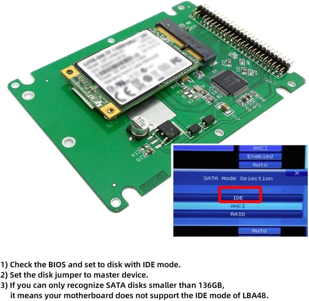 mSATA SSD to 2.5in IDE Enclosure Case White