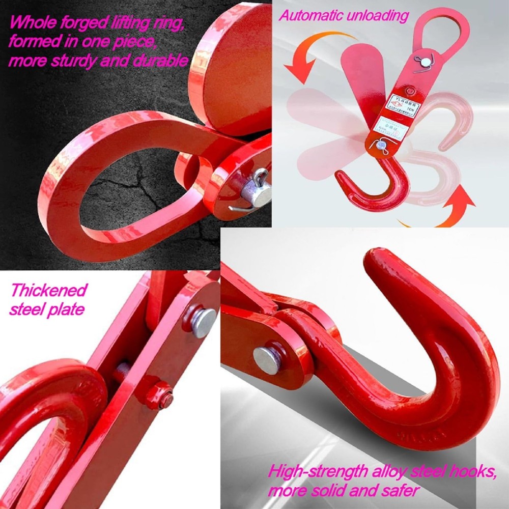 3 Ton Automatic Decoupling Lifting Hook,Thickened Alloy Steel Self-Dumping Fo...