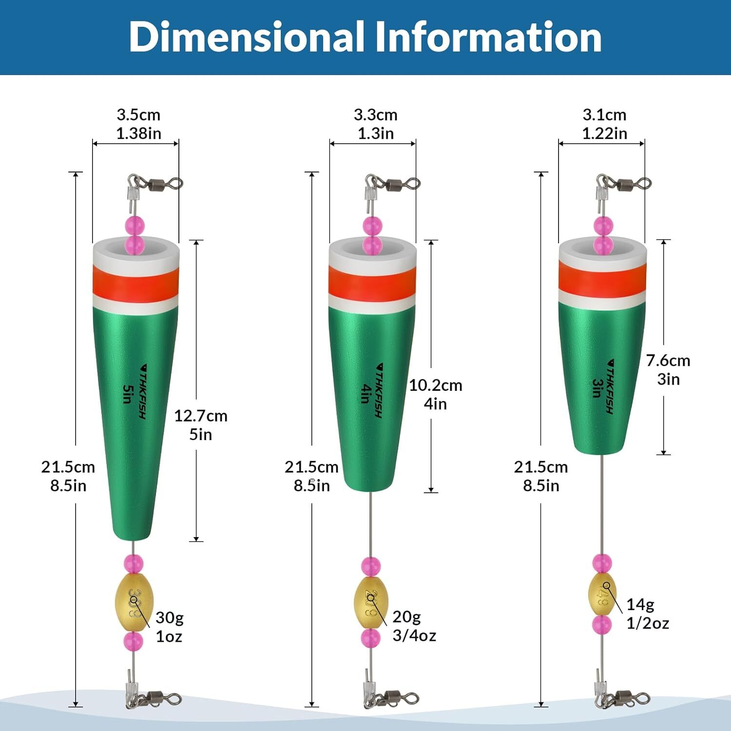 4PCS Popping Cork Float Rig Weighted Fishing Bobbers Floats Fishing Corks Trout