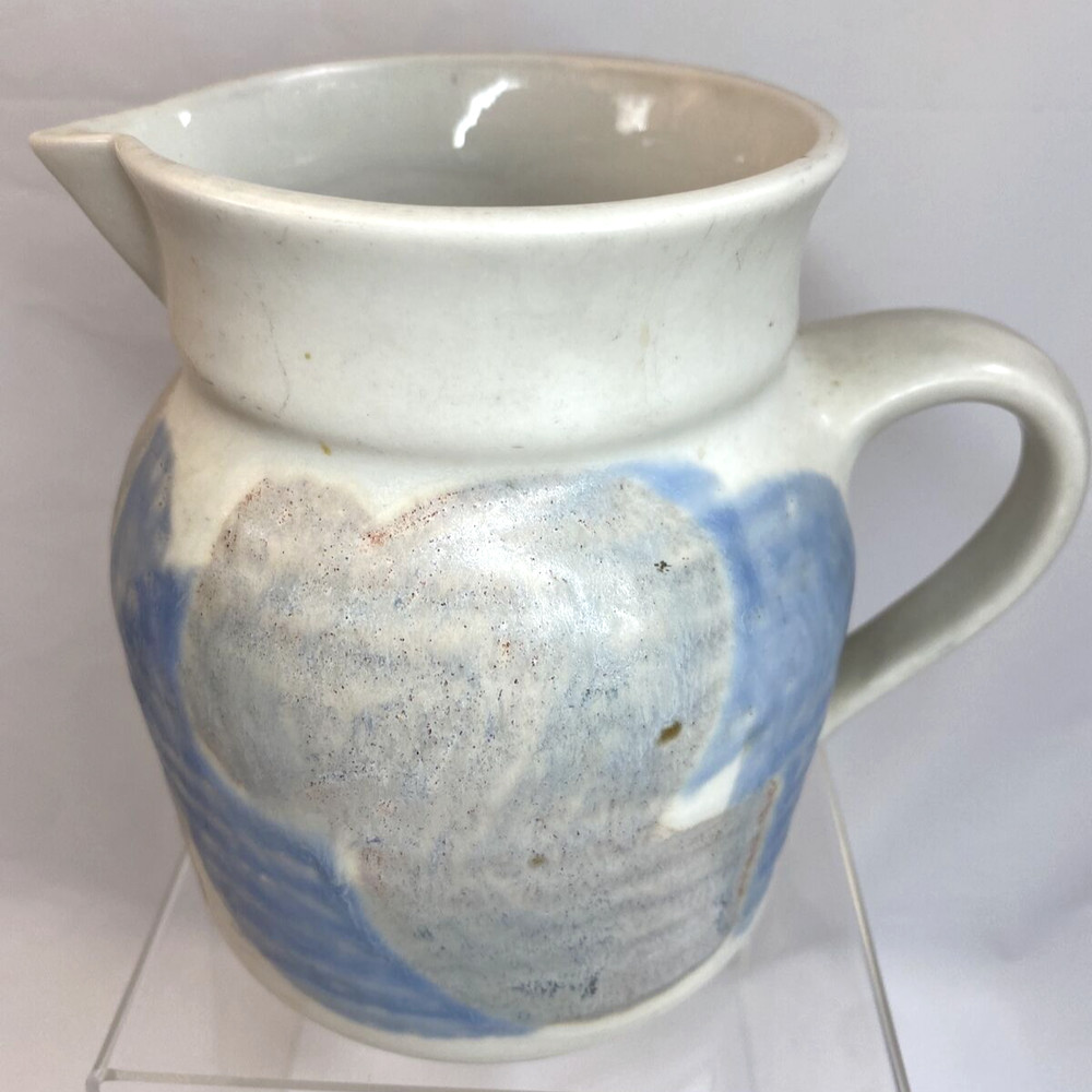 Lovely Ceramic Pottery Pitcher 32oz Marked KS