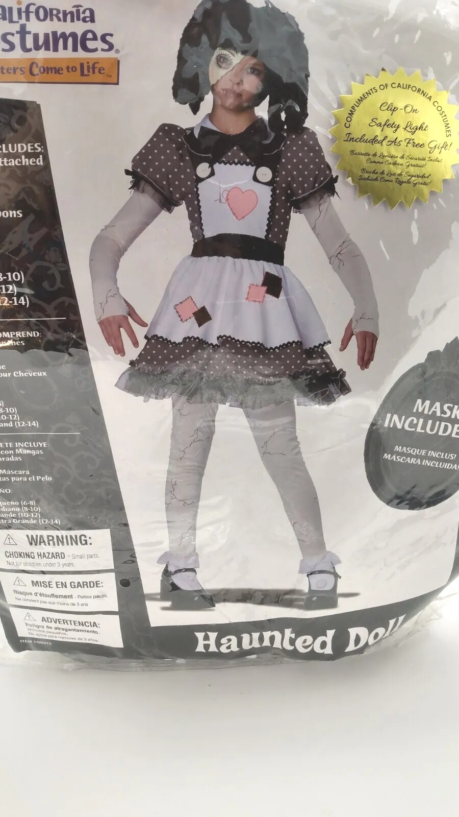 California Costumes Haunted Girl Ragdoll Halloween Costume Child SZ M 8-10