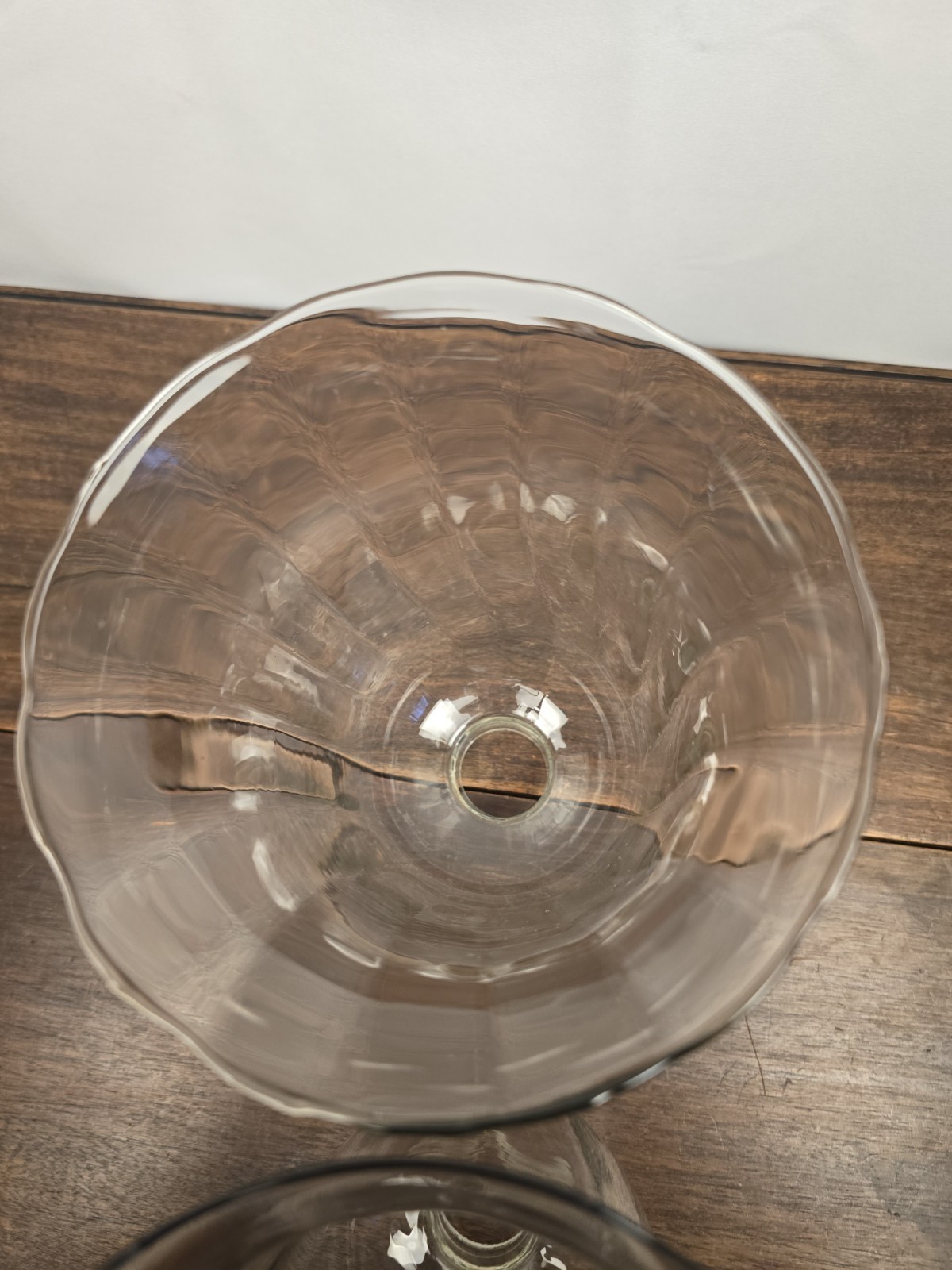 Set Of 2 Clear Fluted Glass Enhance Lighting Fixtures Candle Holders Lamp Shades