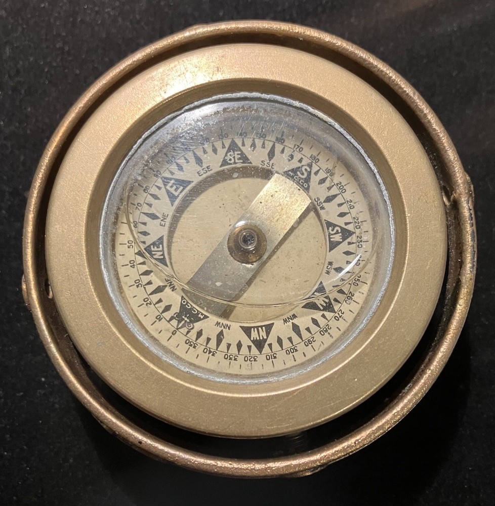 Antique MC Co. Brass Ship Compass