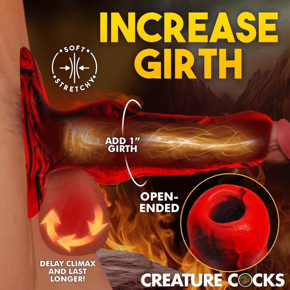 Hell Hound Silicone Penis Enhancer Creature Cocks Demonic Thicker Girth Bigger !