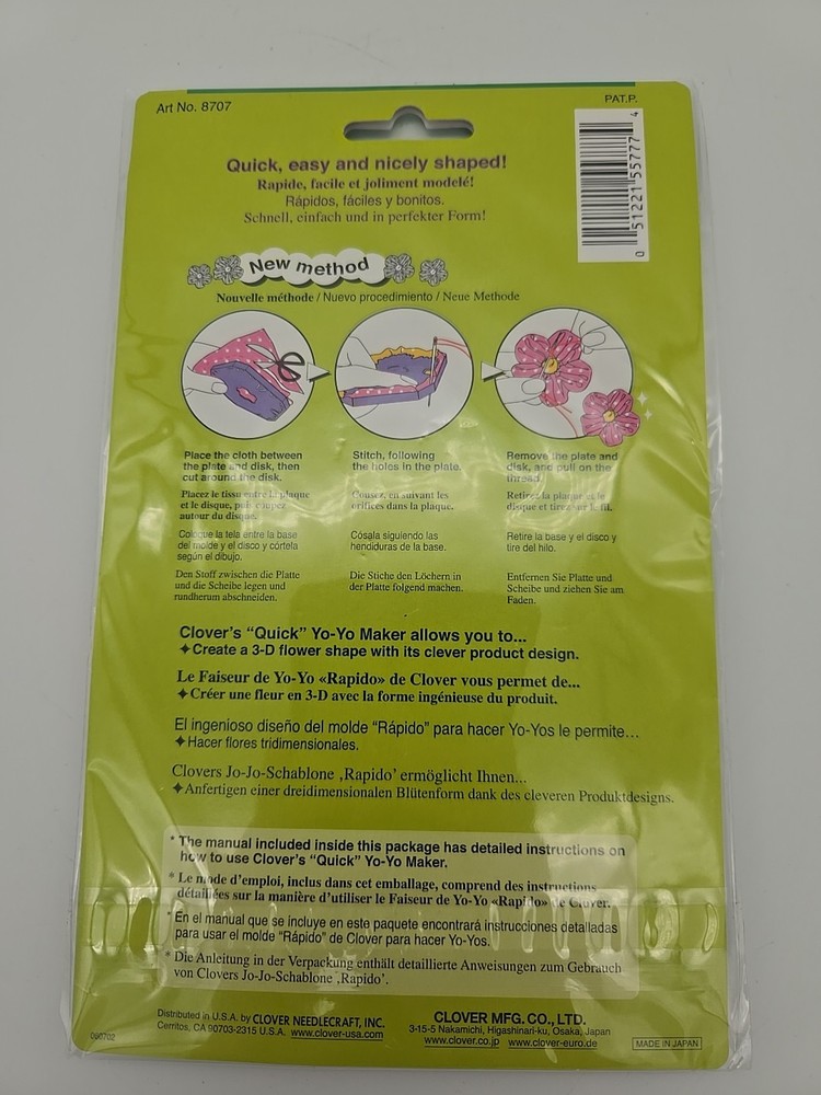 CLOVER Large Flower Shaped Quick YO-YO MAKER 1.75" 8707 NEW METHOD
