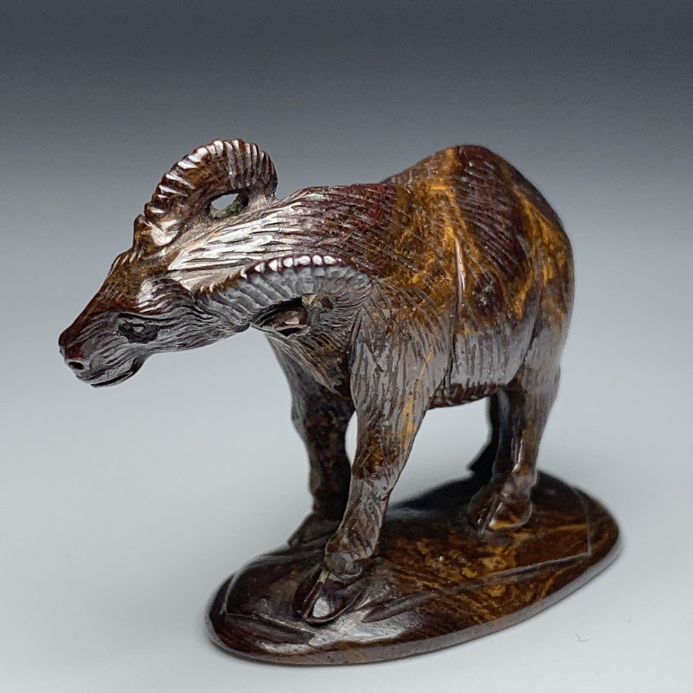 Carved Australian Boulder Opal Ram Fetish / Effigy