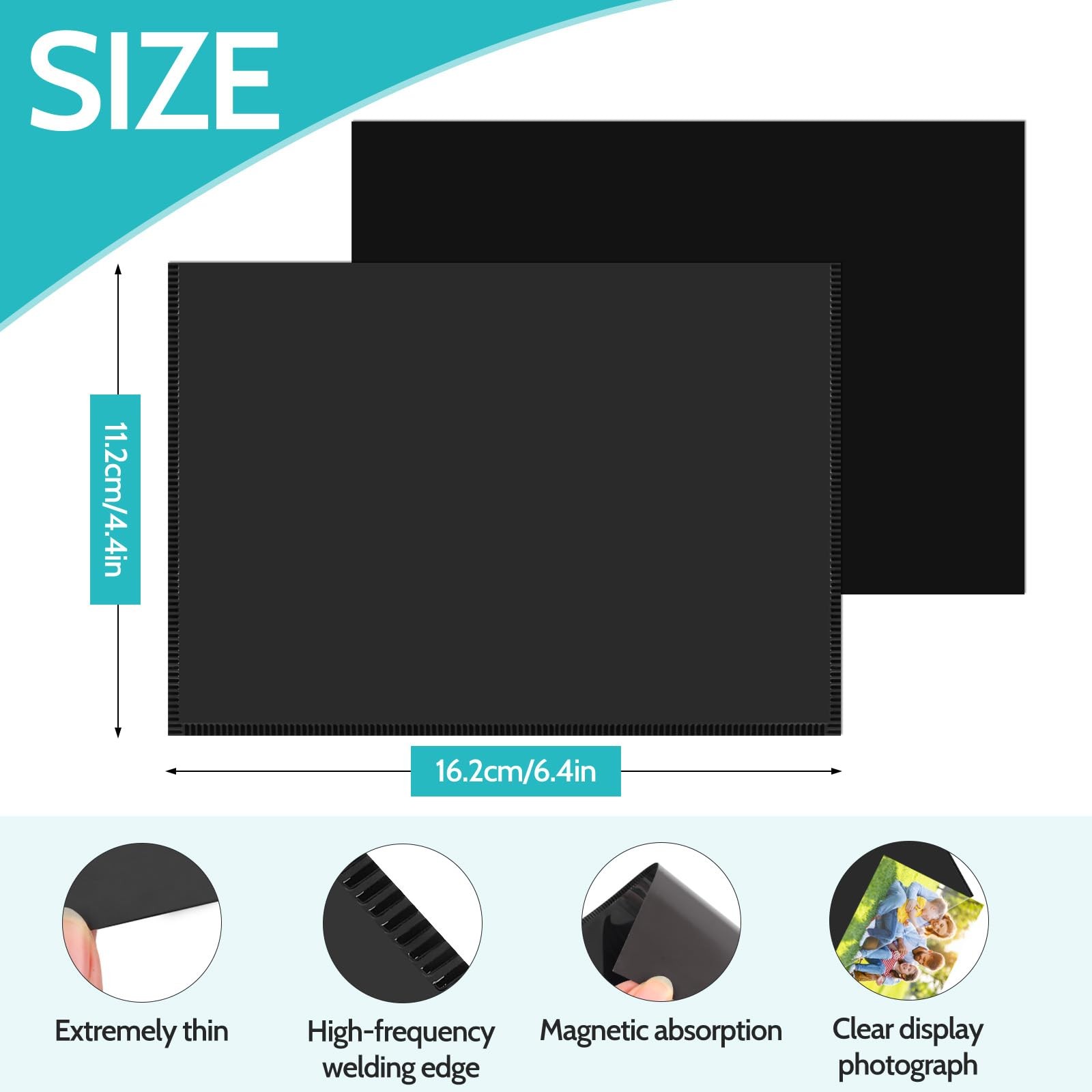 vivinin 12 Pack Magnetic Picture Frame, Frame with 4"x6", Black