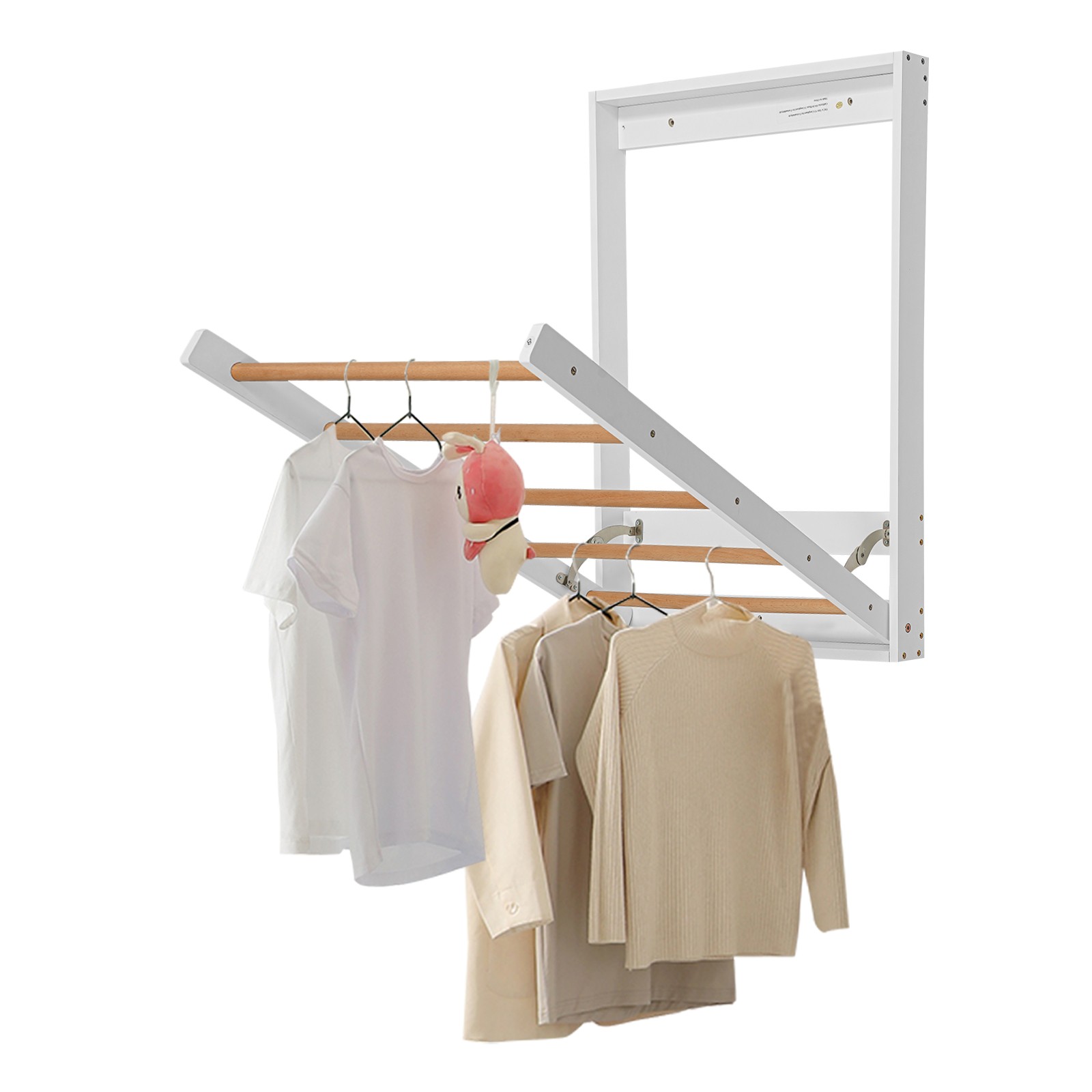 Wall Mounted Clothes Drying Rack, Indoor Folding Clothes Drying Rack for Laundry
