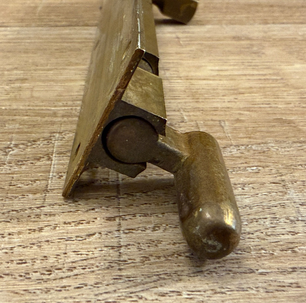 VINTAGE SOLID BRASS 6" SLIDE BOLT DOOR BOLT