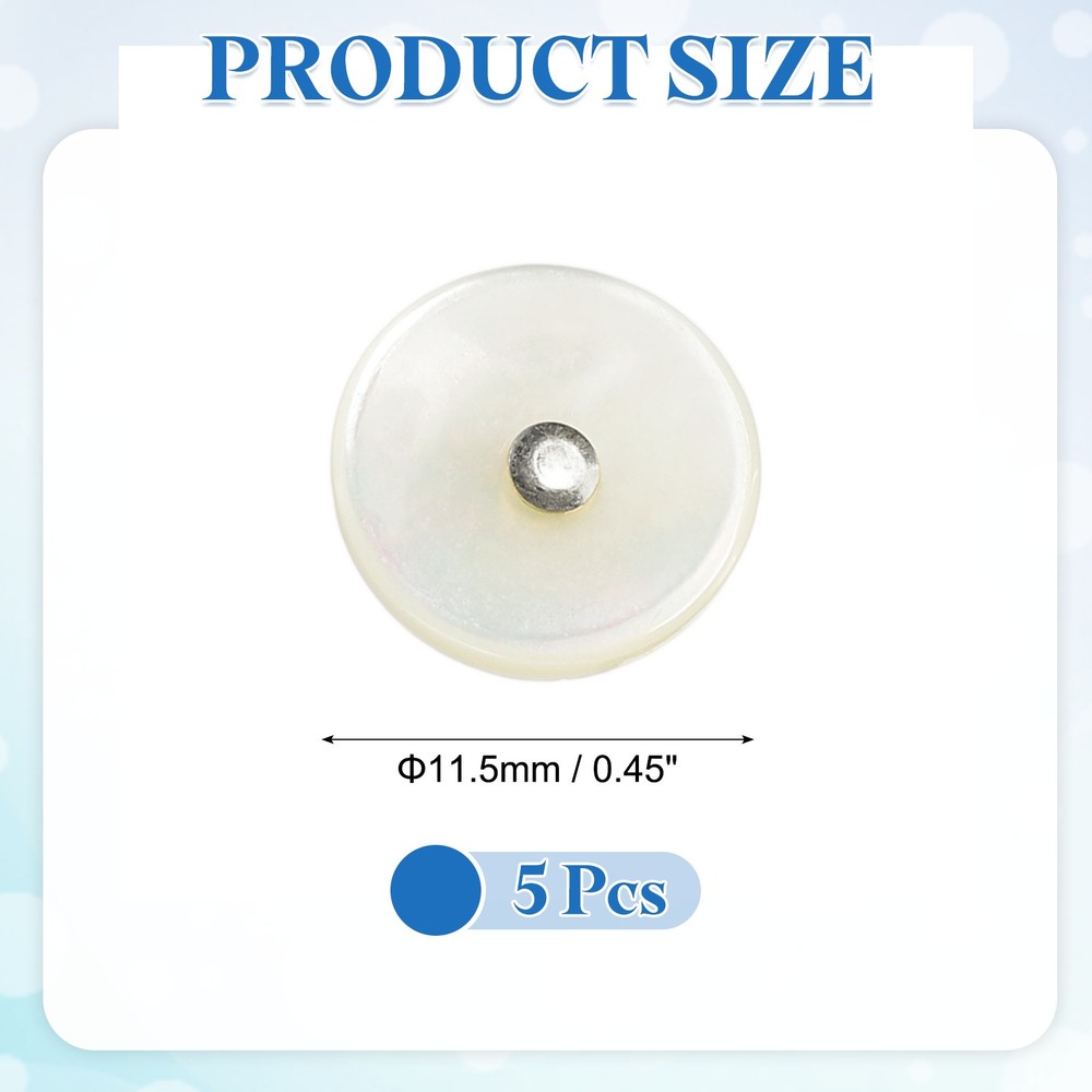 5Pcs Natural Shell Button, 11.5mm Bowl Shell Shank Buttons, Mixed Beige/Silver