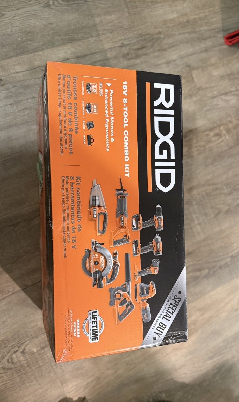 RIGID 8 Piece Power Tool Set