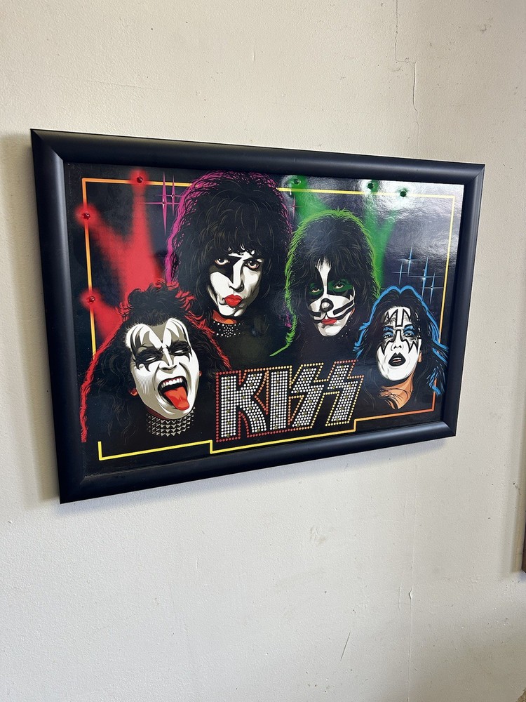 Vintage Kiss Led Lighted Poster Artwork ‘04 KISS Army Sign Spencer’s, No Cord