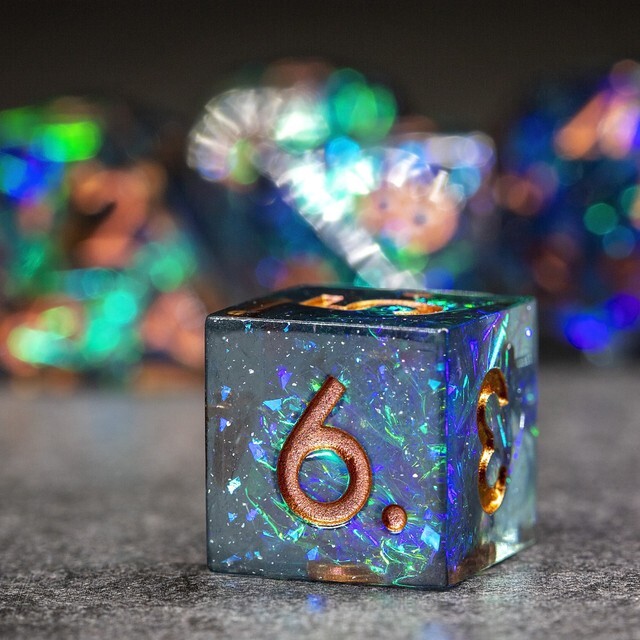 Sage's Miniaturized Galaxy Sharp Edge Resin Dice Set