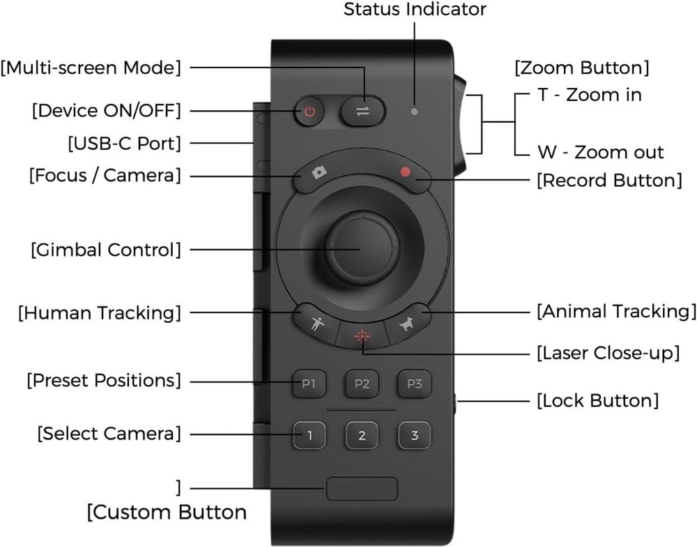 OBSBOT Bluetooth PTZ Remote Controller Rechargeable Tail Air Tail 2 Cam