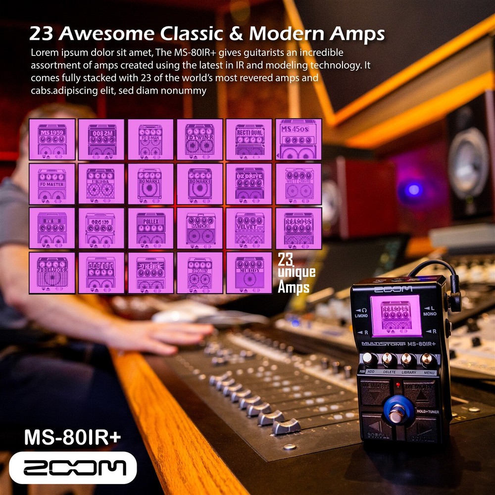 Zoom MS-80IR+ Multistomp Multi-layer IR Pedal Bundle