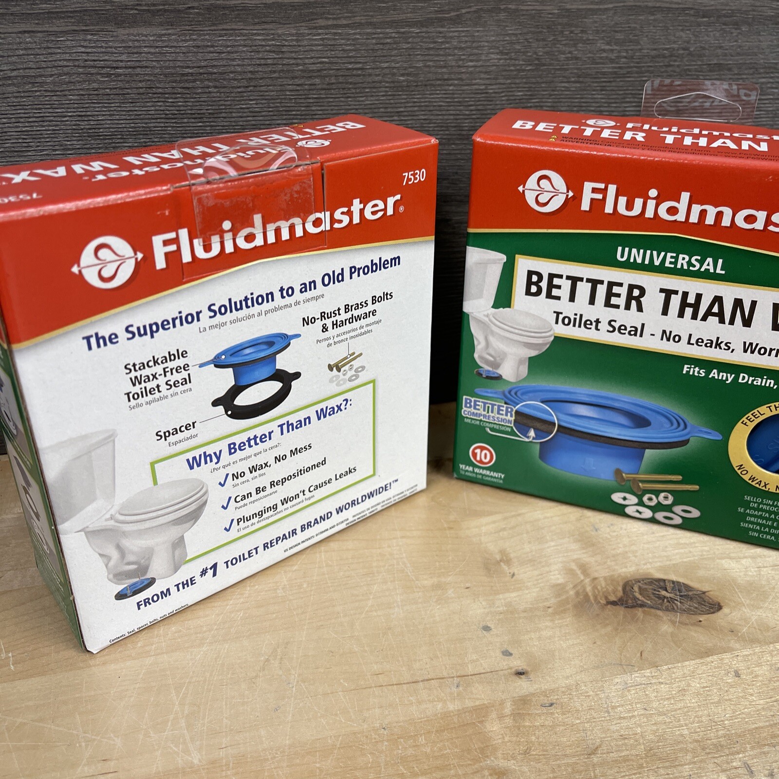 2 Pack Fluidmaster Better Than Wax Toilet Bowl Gasket Universal Seal 7530 New