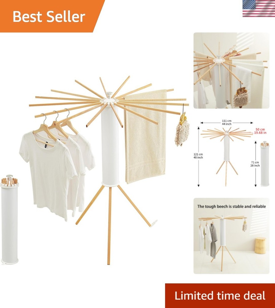 Tripod Clothes Drying Rack, Garment Rack Portable and Foldable Space Saving L...