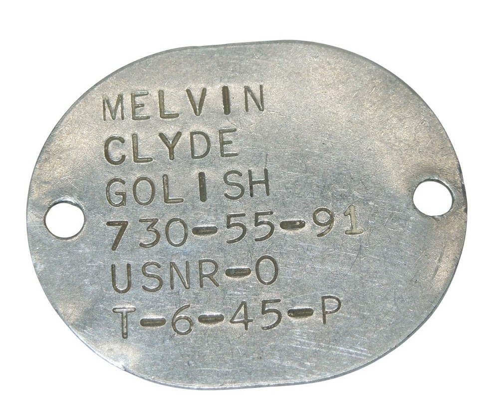 Original WWII US Navy Dog Tag 61st Construction Bn. SEABEES USS Oakland CA11